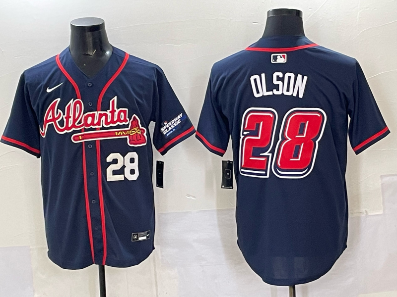 Men Atlanta Braves #28 Olson blue Nike 2025 MLB Jersey style 005